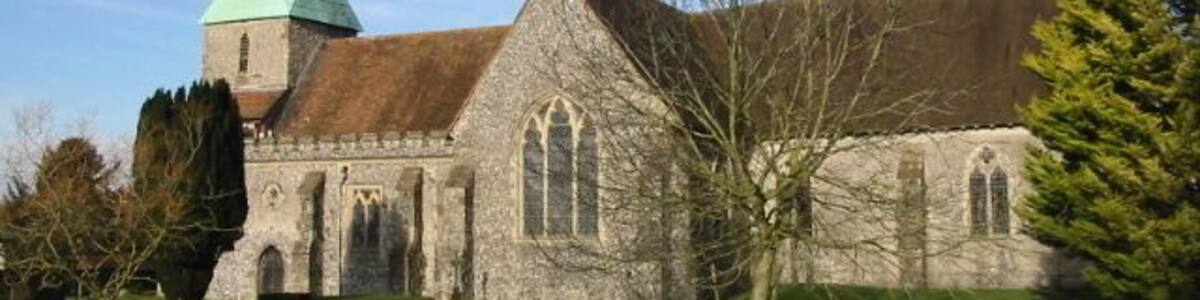 St John the Baptist parish church, Barham, Kent, seen from the southeast