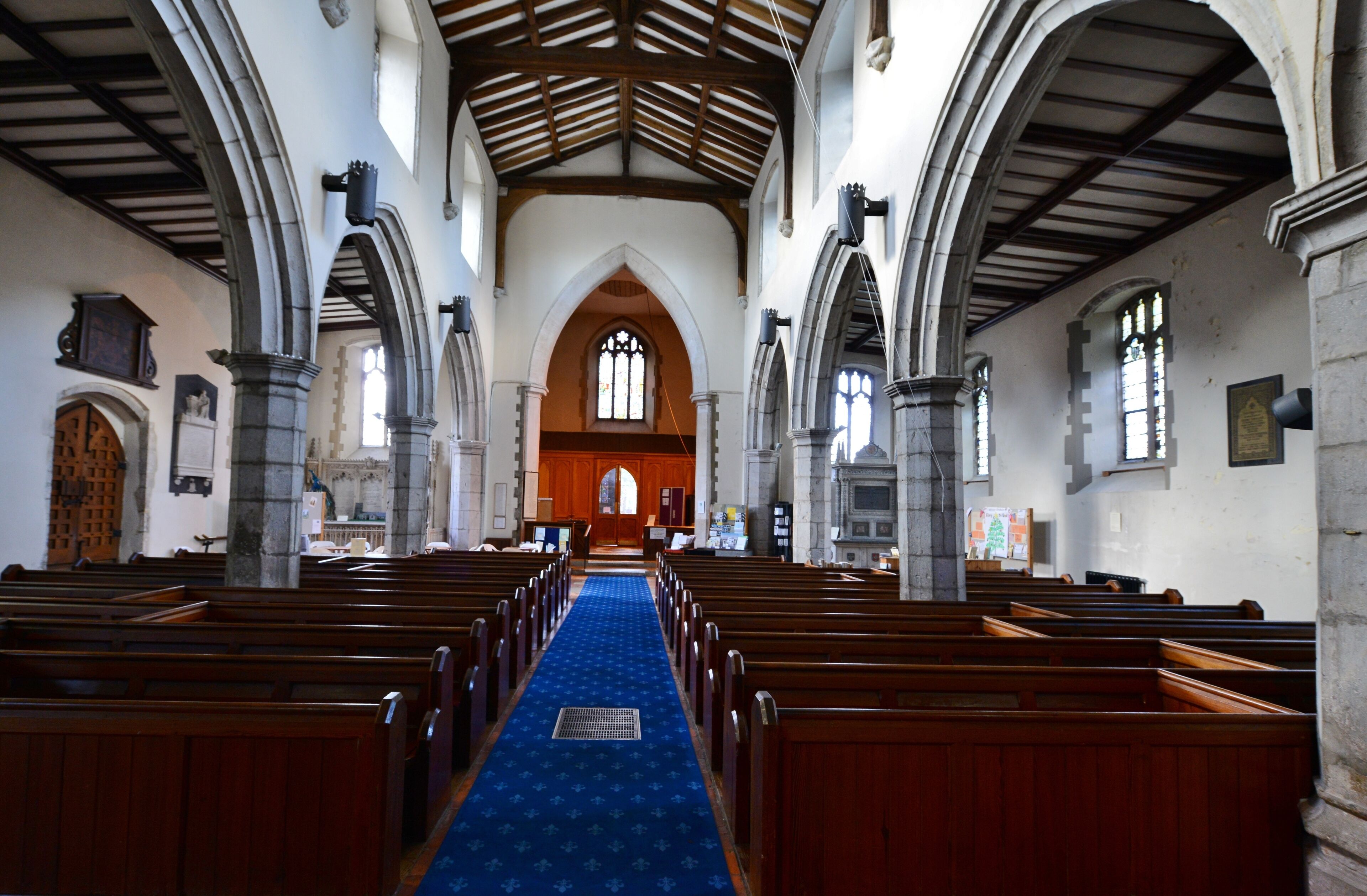St. Mary's Church, Chilham, the nave from the east