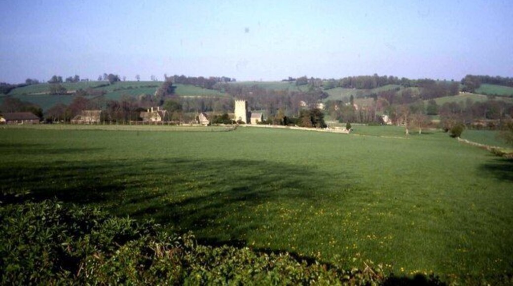 Guiting Power Beautiful Cotswolds village surrounded by sheep pasture.