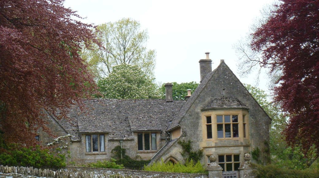Glebe House. The house is seen from the Gloucestershire Way footpath.