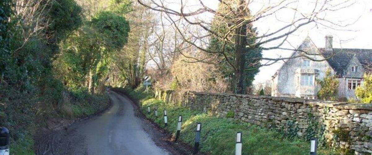 Road to Charlton Kings The road runs to Charlton Kings on the outskirts of Cheltenham.