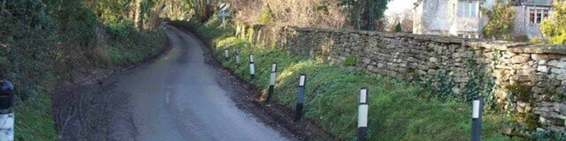 Road to Charlton Kings The road runs to Charlton Kings on the outskirts of Cheltenham.