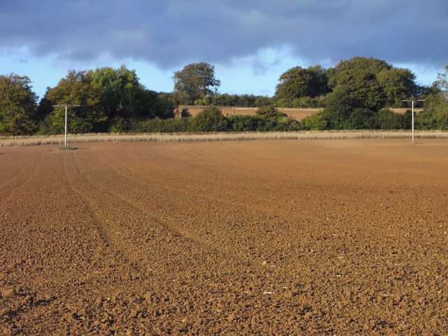 Ploughed field, Whittington On a gentle hillside between Syreford and Whittington.