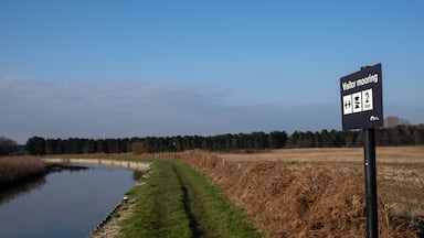 The tow path on the Chesterfield canal on a bright sunny day