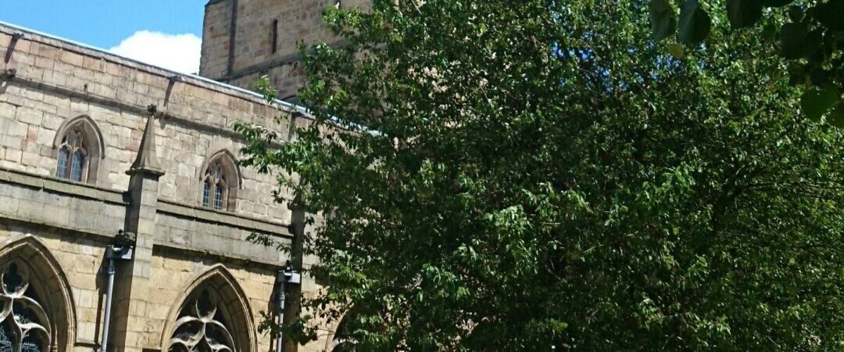 I lived just a few miles from here until I was 20, and never actually took any notice of this lovely spire. It was built from wood, which has warped over the years giving it its lovely "crooked" appearance.