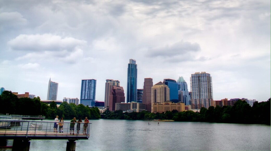 on Boardwalk trail enjoying the downtown skyline