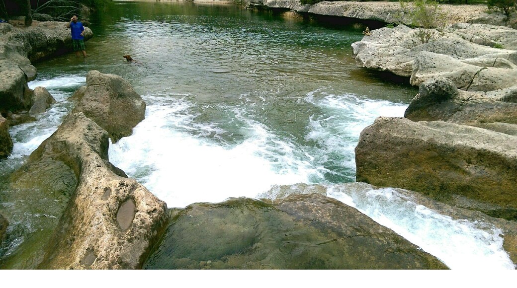Barton Creek greenbelt-started at the Hill of Life and got all the way to Sculpture Falls before the heat became unbearable. :)