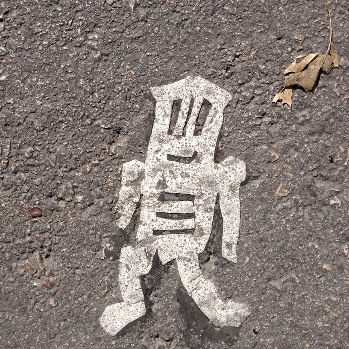 A #stikman in the crosswalk on 2nd street. 