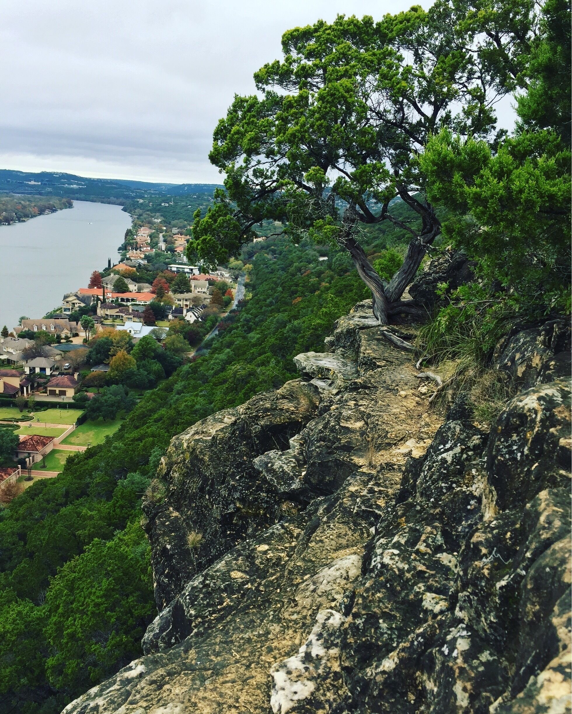 Overlooking the Colorado River in Austin, Texas.