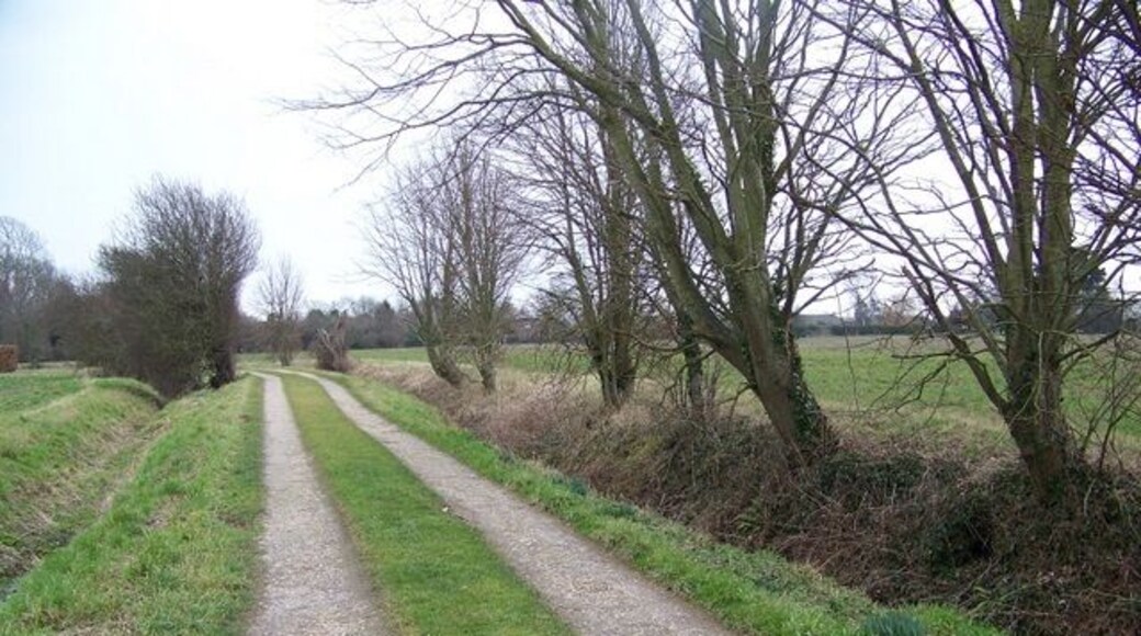 Footpath, Donnington The track which is also a footpath takes walkers to St Georges Church.