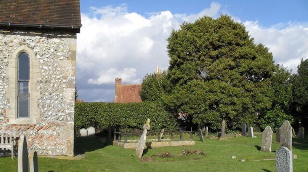 Far end of the churchyard at St George's, Eastergate