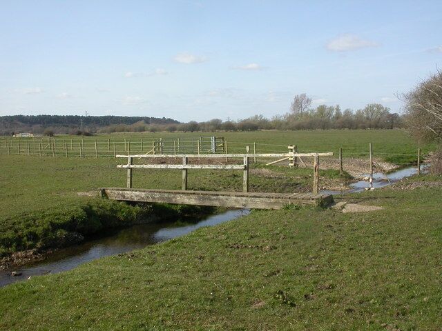 Burton, footbridge Footbridge across Clockhouse Stream, on the Avon Valley Path http://www3.hants.gov.uk/longdistance/avon-valley-path/sopley-christchurch.htm