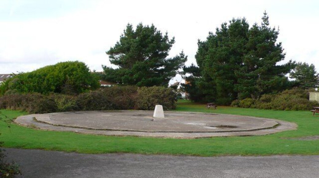 Concrete Base, Skynet Radome This concrete base close to the seafront at Friarsclif east of Christchurch once supported a large radome which was part of the UK's first aerial defence system known as Skynet.