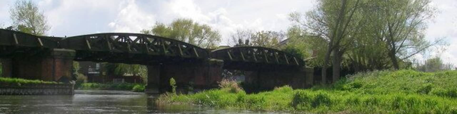 Railway bridge over the river Avon Looking downstream through the railway bridge.