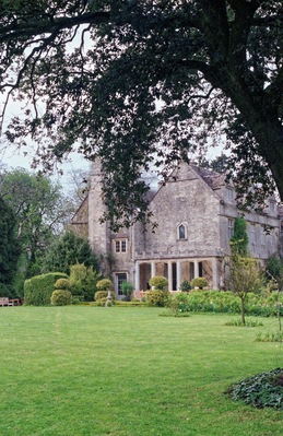 1992 Spring photograph from the gardens at the south of Barnsley House, at the time Rosemary Verey was in residence and directly caring for the garden. Processing: SLR camera Kodak Gold ASA 200-2 film negative scanned with an Epson Perfection V800 using SilverFast 8 scan program, and optimized, cropped and spun with DxO OpticsPro 10 Elite and Adobe Photoshop CS2.