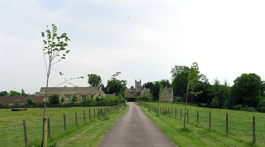 Manor Farm and St John the Baptist's (NOT St Andrew's) parish church, Coln St Aldwyns, Gloucestershire