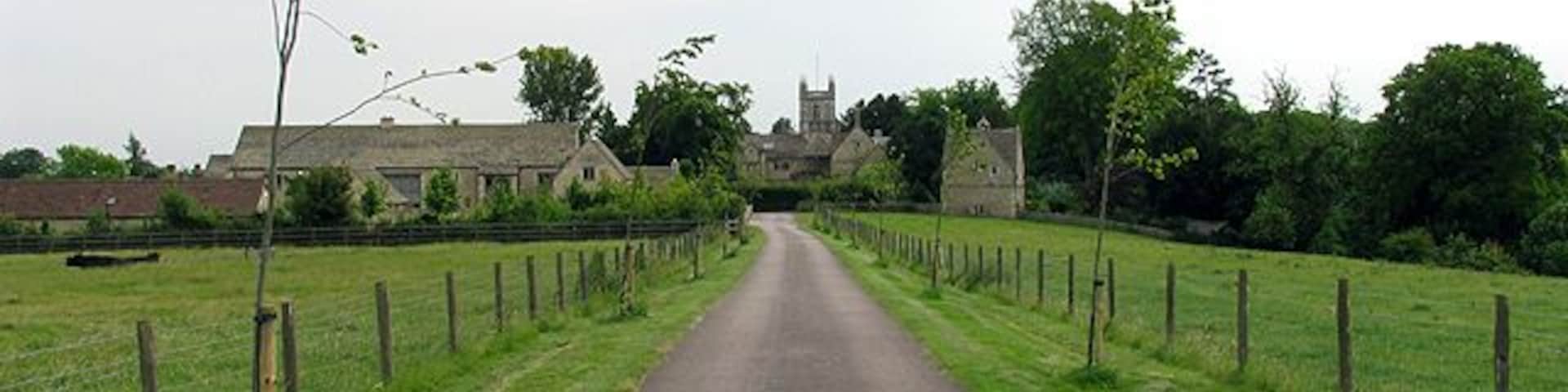 Manor Farm and St John the Baptist's (NOT St Andrew's) parish church, Coln St Aldwyns, Gloucestershire