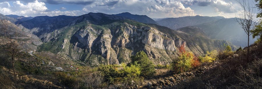View of the Pontic Mountains near the city of Torul, Gumushane province in the Black Sea region of Turkey.