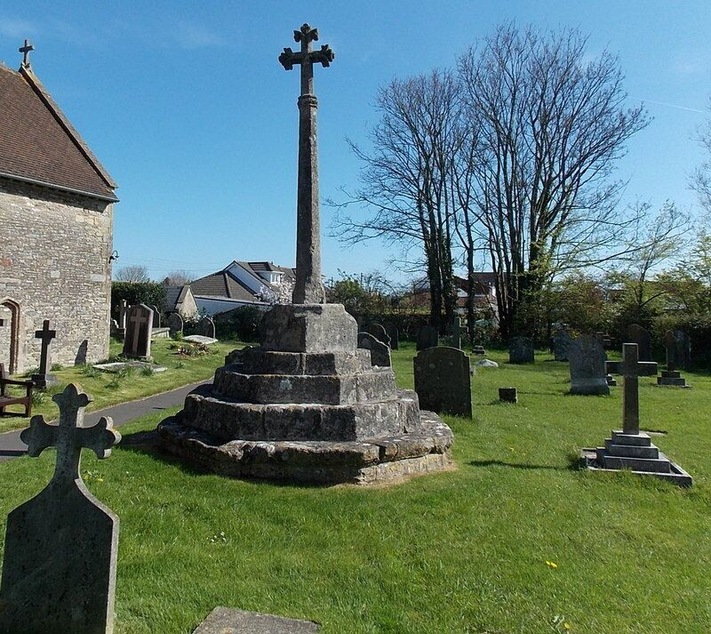 Medieval cross restored as a Great War Memorial, Kenn