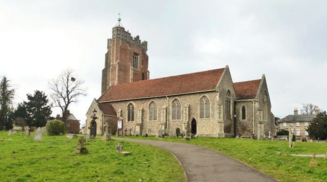 St Andrew's parish church, Earls Colne, Essex, seen from the southeast
