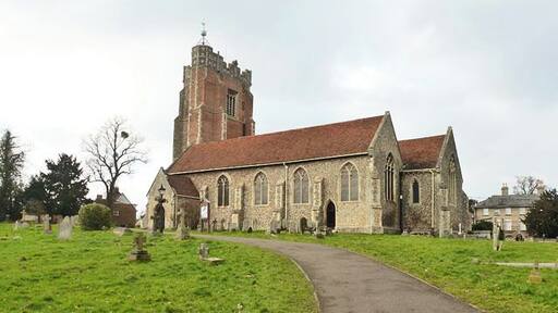 St Andrew's parish church, Earls Colne, Essex, seen from the southeast
