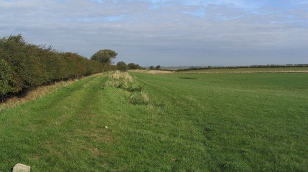 Track north-east from Gretton The level of the ground being slightly lowered to the right of the track suggests this area may have been stripped for ironstone