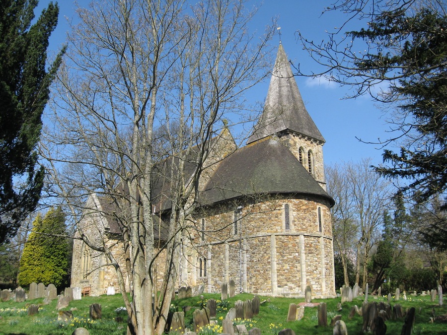 St Nicholas Church, Worth, West Sussex, near to Worth, West Sussex, Great Britain. St Nicholas Church at Worth, is one of the oldest in the country dating back to Saxon times. Parts of the church probably date to between 950 and 1050 AD, including nearly all the walls of the Nave and three magnificent arches within the church.Link
