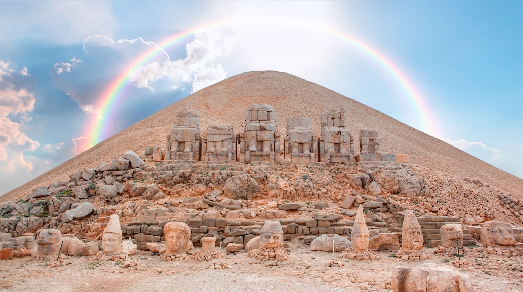 Heads of the statues on top of the Nemrut Mountain - Adiyaman, Turkey