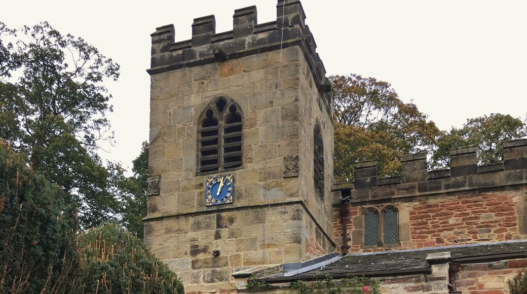 St Peters Church Croft-on-Tees. Dates back to 1130 AD. . Lewis Carroll's father was rector from 1843 to 1868 and he spent much of his boyhood in Croft. An effigy on the sedilia is claimed to be Lewis Carroll’s inspiration for the Cheshire cat.