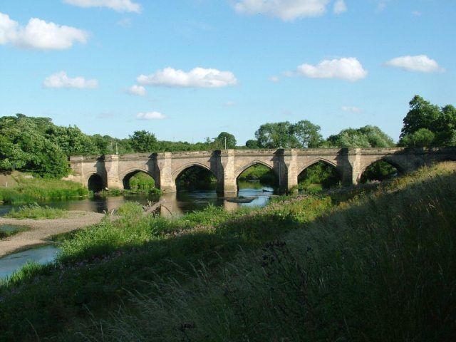 Croft Bridge. The Bridge over the River Tees links County Durham to North Yorkshire.