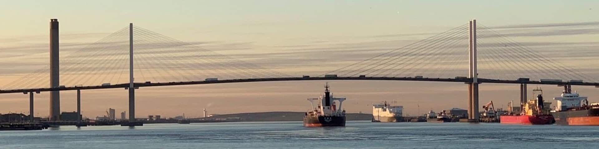 The Bridge at Dartford, as seen from the Thames Walk at Greenhithe.