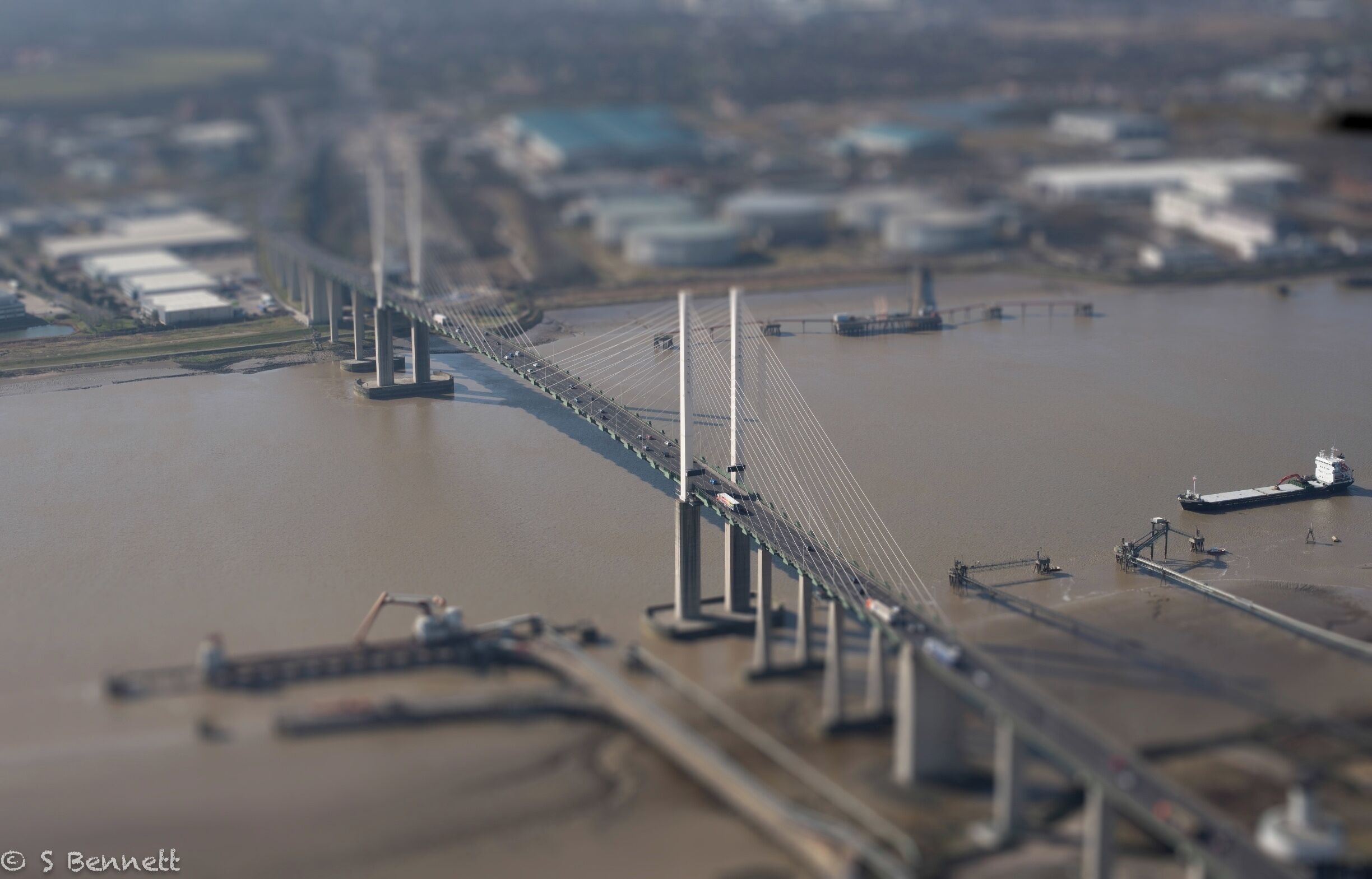Probably the least amount of traffic ever seen on the QE2 bridge