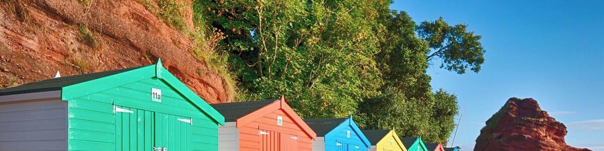 Beach Huts on the seafront at Dawlish in Devon. Another great place to walk.