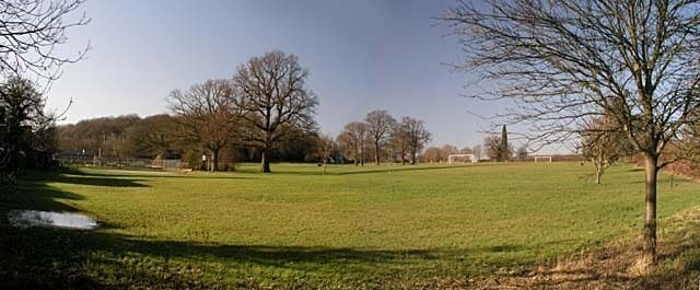 The Brocus. This field was bought by the village after the second world was as a memorial to the fallen of both wars. The Newdigate & Parkgate Cricket Club moved here from the green opposite 650205 shortly thereafter and renamed itself the Newdigate Cricket Club http://www.newdigatecricketclub.co.uk/. The playground behind 508048 is to the left with the cricket club just left of centre and the football pitch to the right. The 677979 and 499928 are at the extreme right.