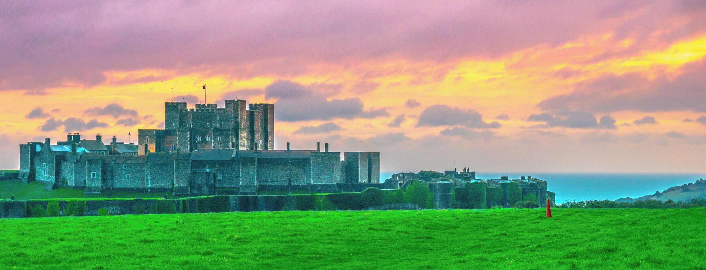 Dover Castle. The biggest in England, built in the 12th century.