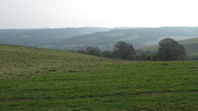 Temple Ewell Valley - From A2 Valley view seen from A2 dual carriageway parking place.