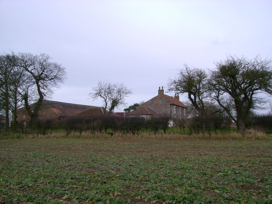 Woodhouse Farm, Beeford, East Riding of Yorkshire, England. Footpath from Gembling to Beeford crosses nearby fields.