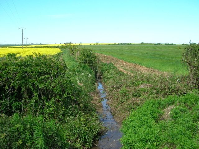 Field Drain near Nafferton, East Riding of Yorkshire, England.