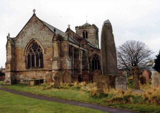 Rudston Monolith, Rudston, East Riding of Yorkshire, England. Located next to the village church (All Saints), this is the tallest standing stone in Britain, at just under 8 m in height (not including the buried part which could be the same again). The Stone weighs around 40 Tons and was brought here from over 10 miles away in approximately 1600 BC.