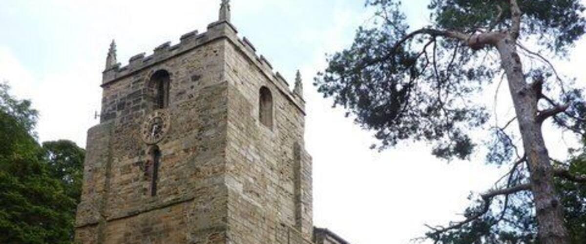 St Laurence's parish church, Hallgarth, Pittington, County Durham, seen from the southwest