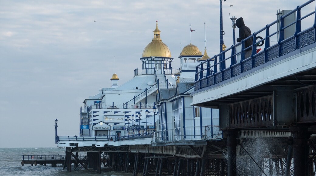 A view of the Victorian built Pier at the seaside town of Eastbourne in East Sussex. Its always good to take a stroll along come a freezing Winters day or a sweltering Summers one.