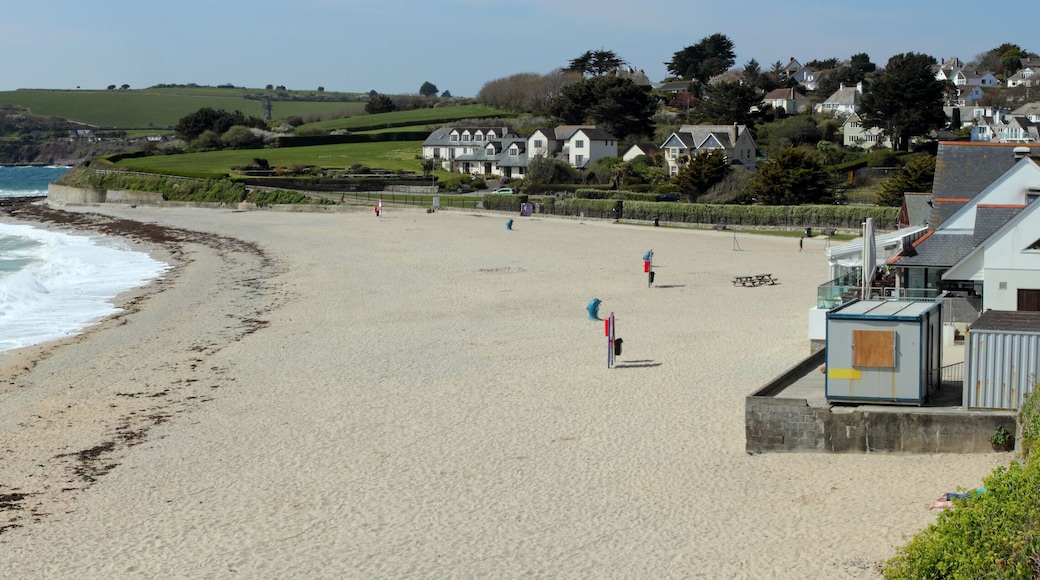 Gyllyngvase beach panorama in Falmouth, Cornwall UK.