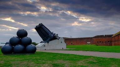 Panorama of Mallets Mortar in the front of Fort Nelson - a Royal Armouries museum - near Portsmouth, Hampshire, UK