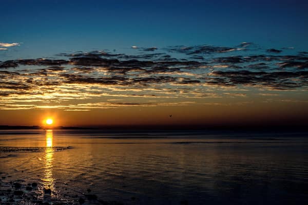 Sunrise at Hill Head, looking towards the Isle of Wight.