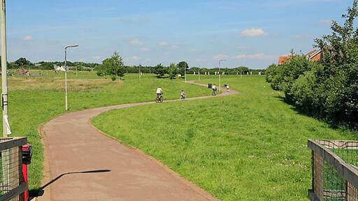 Approaching the playing fields at Whiteley