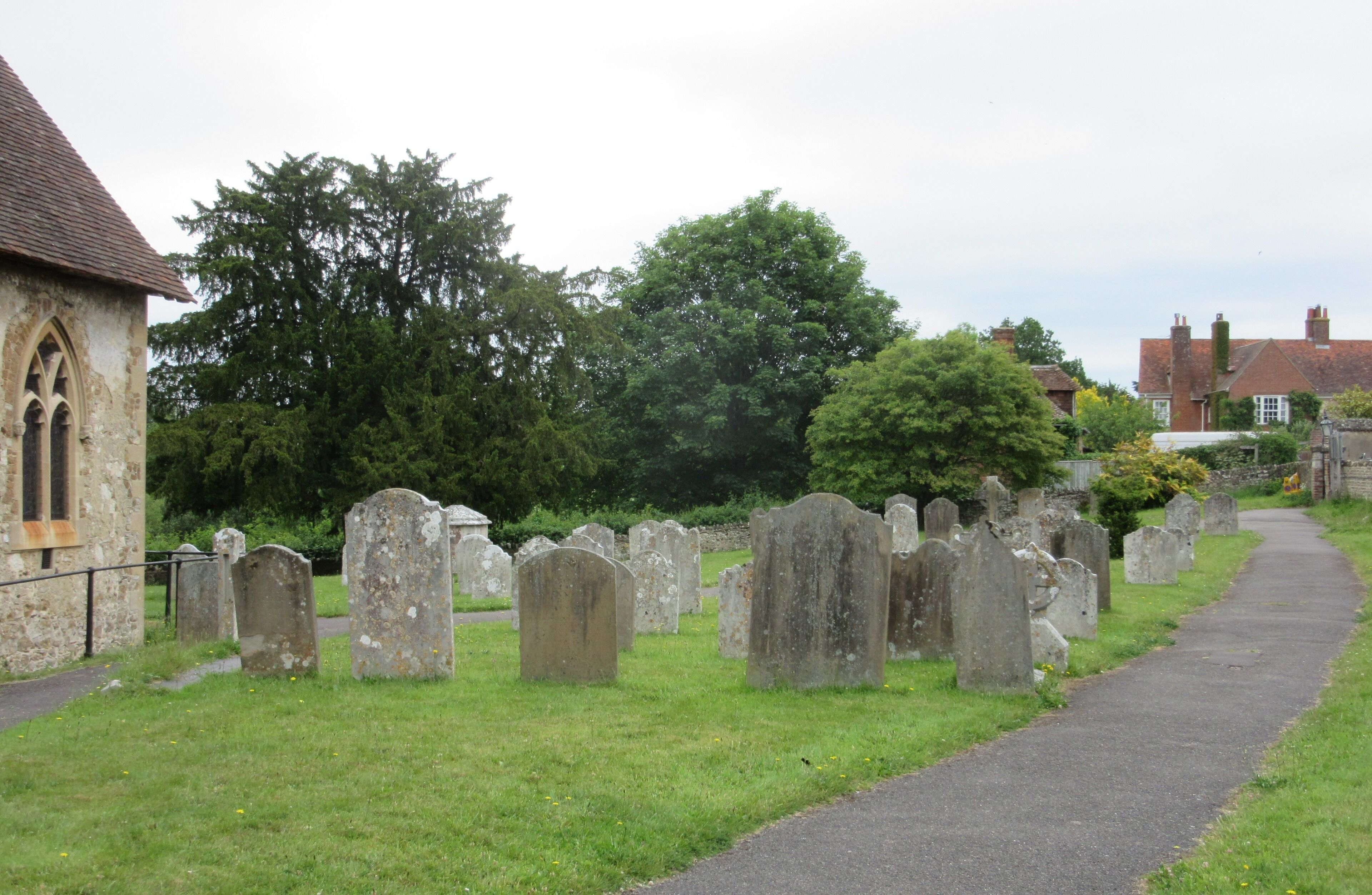 Churchyard of St Mary the Virgin's Church, Frensham Street, Frensham, Borough of Waverley, Surrey, England.