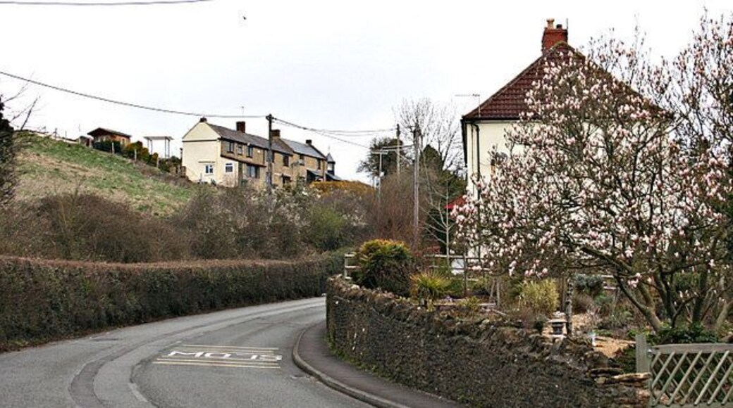 Up the hill to Buckland Dinham Standing at the end of Lower Street looking north along the A362.