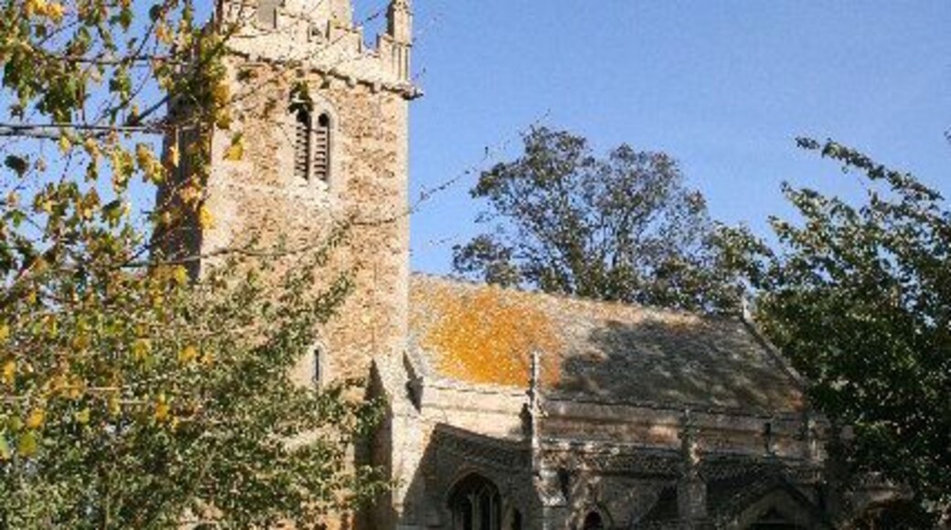 St.Nicholas' church, Barkston, Lincs. A fine, crocketed Perpendicular spire on a 13th century tower.