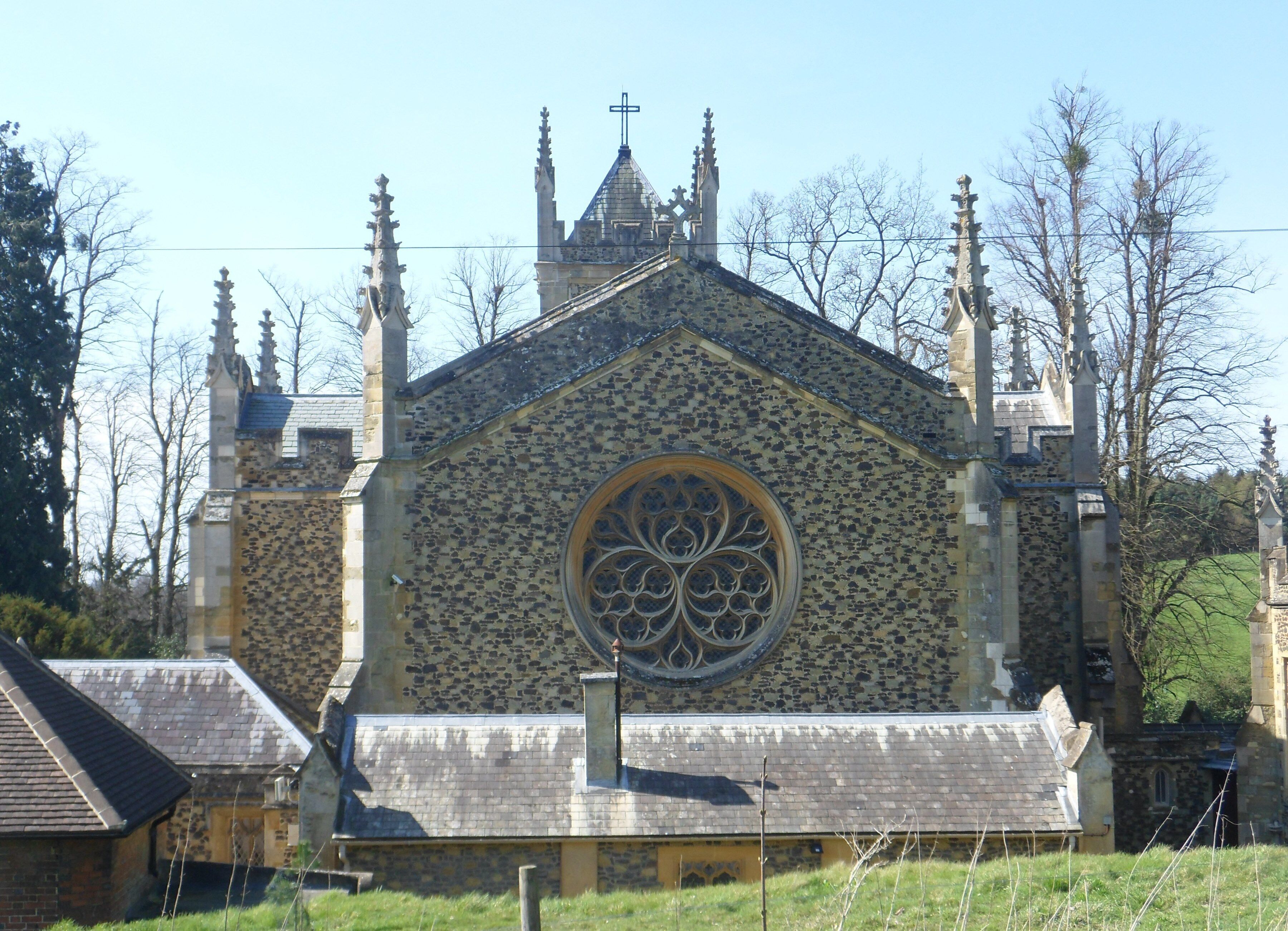 Former Catholic Apostolic Church, Albury Park, Albury, Borough of Guildford, Surrey, England. Designed in 1840 by William McIntosh Brooks for Henry Drummond of Albury Park.