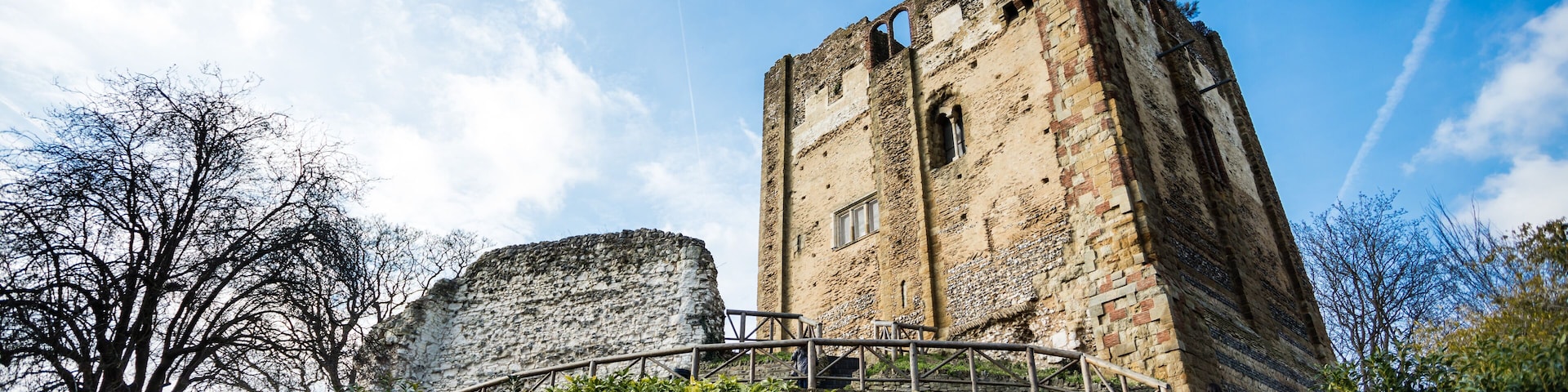 Historic ruins of Guildford Castle, Surrey, Great Britain. England, Shutterstock ID 593061389, SF SSA Case with Manager Approval: Case 07151371, Job: Prepay credit, Client/Licensee: , Other: